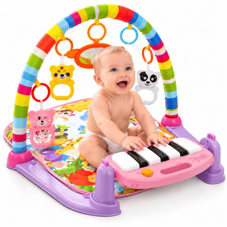 GIMNASIO DE PATADITAS PARA BEBÉ – PIANO MUSICAL Y MANTA DE ACTIVIDADES NIÑA - 5