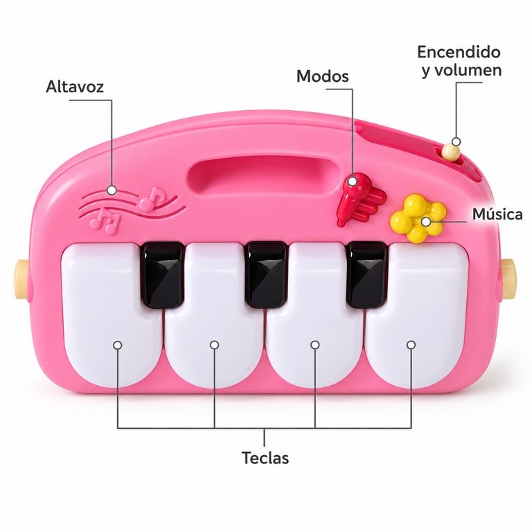 GIMNASIO DE PATADITAS PARA BEBÉ – PIANO MUSICAL Y MANTA DE ACTIVIDADES NIÑA - 6