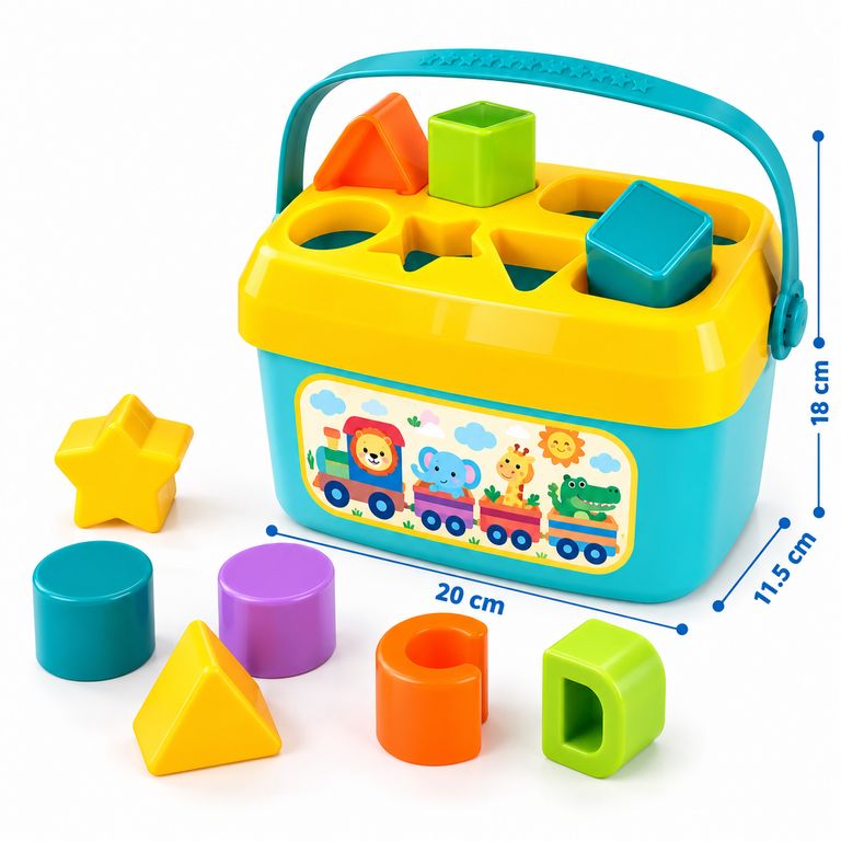 BALDE DIDÁCTICO DE ENCAJE PARA BEBÉ – JUGUETE DE FORMAS Y FIGURAS - 1