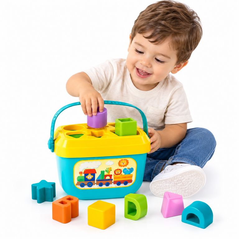 BALDE DIDÁCTICO DE ENCAJE PARA BEBÉ – JUGUETE DE FORMAS Y FIGURAS - 2