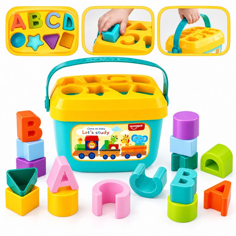 BALDE DIDÁCTICO DE ENCAJE PARA BEBÉ – JUGUETE DE FORMAS Y FIGURAS - 3