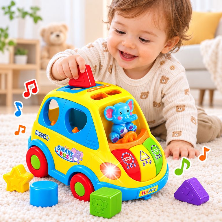 BUS MUSICAL INTERACTIVO PARA BEBÉ – JUGUETE DIDÁCTICO INFANTIL - 2