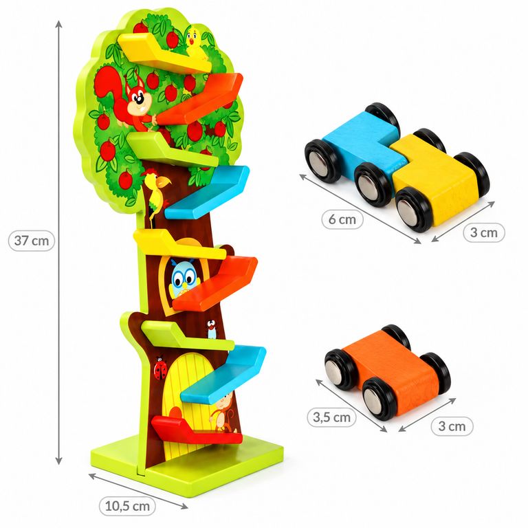 PISTA ARBOLITO DE MADERA – JUGUETE DIDÁCTICO DE MOTRICIDAD PARA NIÑOS - 2