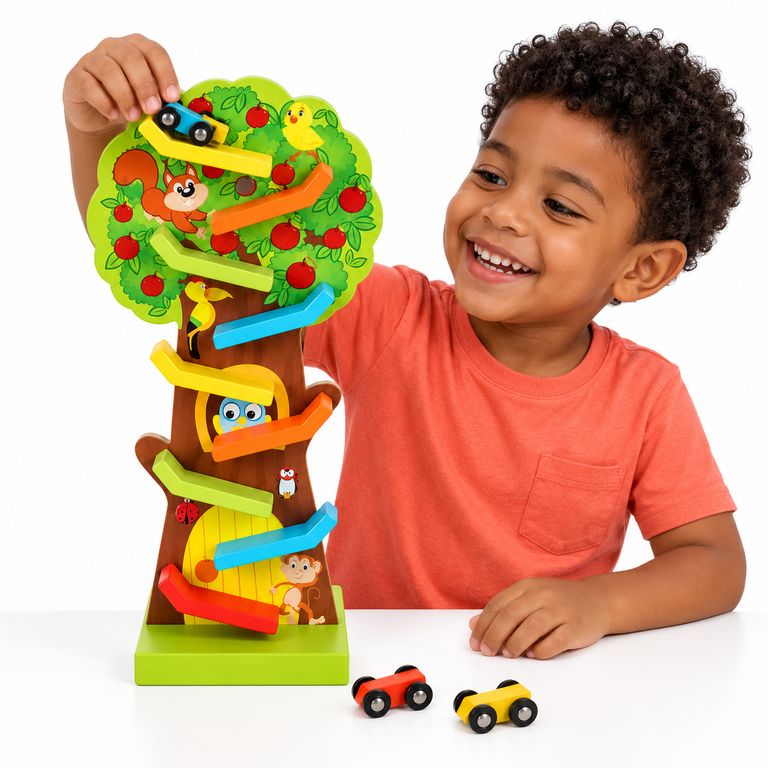 PISTA ARBOLITO DE MADERA – JUGUETE DIDÁCTICO DE MOTRICIDAD PARA NIÑOS - 3
