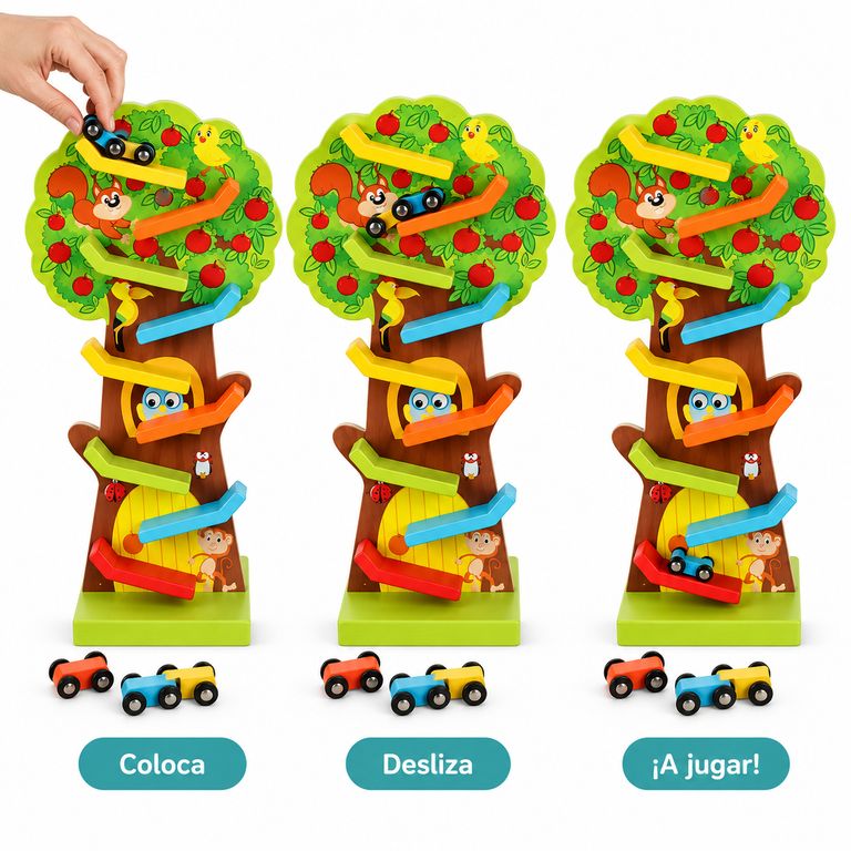 PISTA ARBOLITO DE MADERA – JUGUETE DIDÁCTICO DE MOTRICIDAD PARA NIÑOS - 4