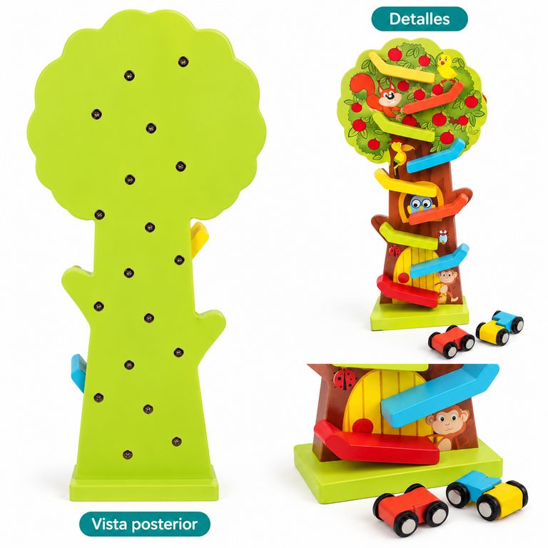PISTA ARBOLITO DE MADERA – JUGUETE DIDÁCTICO DE MOTRICIDAD PARA NIÑOS - 5
