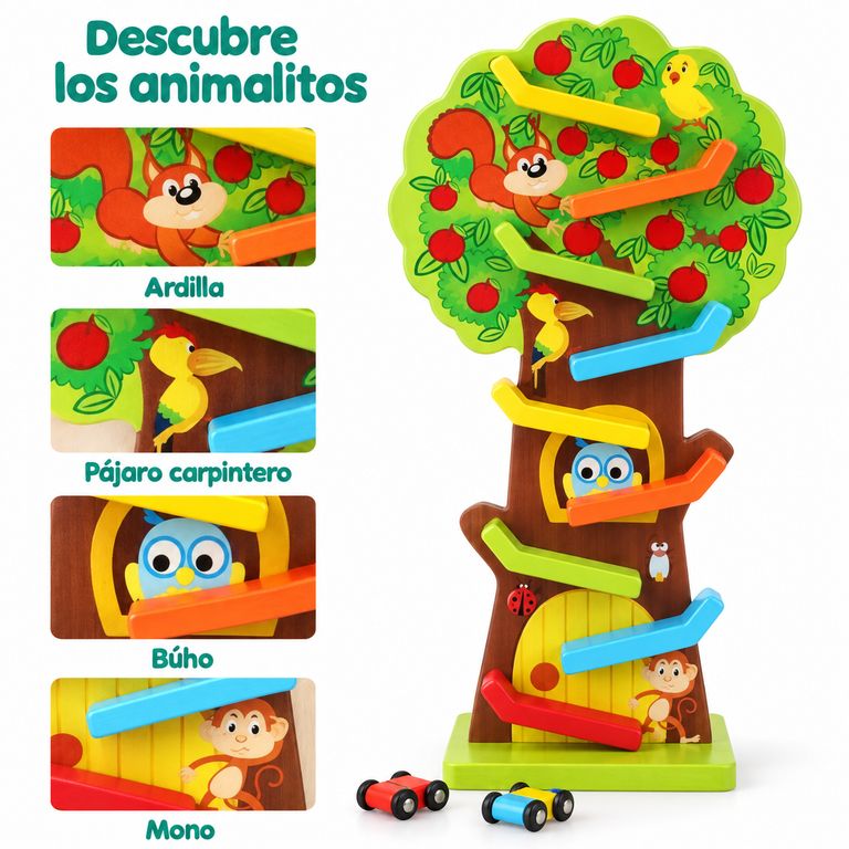 PISTA ARBOLITO DE MADERA – JUGUETE DIDÁCTICO DE MOTRICIDAD PARA NIÑOS - 6