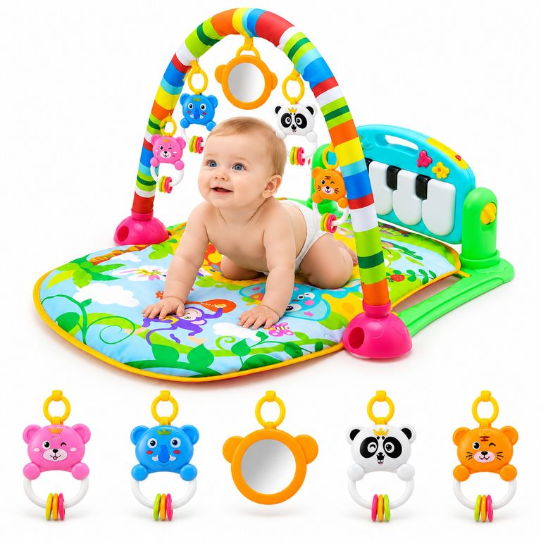 GIMNASIO DE PATADITAS PARA BEBÉ – PIANO MUSICAL Y MANTA DE ACTIVIDADES NIÑO - 3