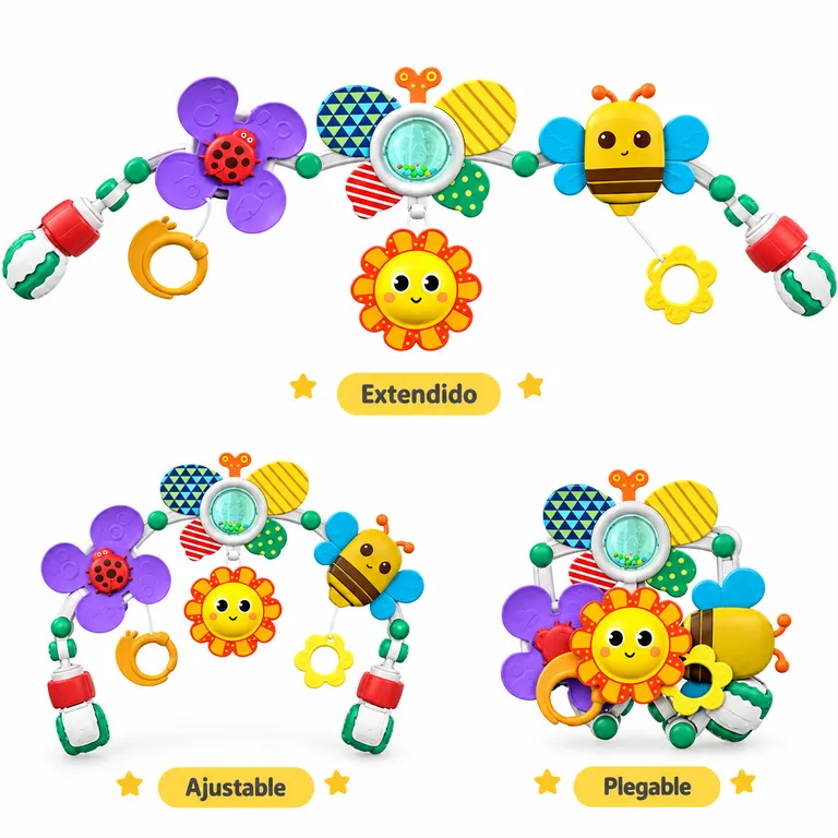 ARCO DE JUEGOS PARA BEBÉ CON JUGUETES COLGANTES PARA CUNA Y COCHE – ABEJITA - 2
