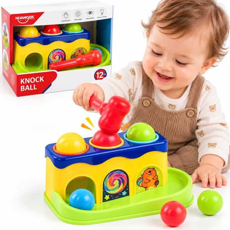 JUEGO CON MARTILLO KNOCK BALL PARA BEBÉ – JUGUETE DIDÁCTICO DE GOLPEO - 1