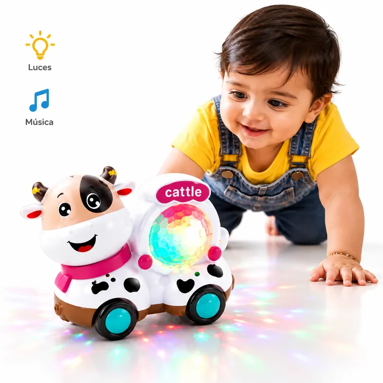 VAQUITA INTERACTIVA MUSICAL PARA BEBÉS CON LUCES, SONIDOS Y PROYECTOR - 1