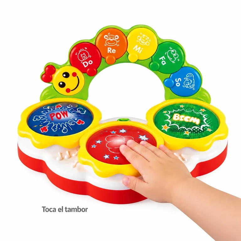PIANO TAMBOR MUSICAL INFANTIL CON DISEÑO DE ORUGA - 6