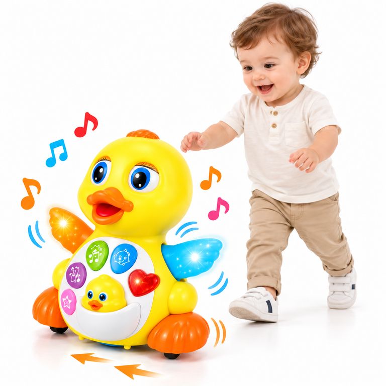 PATITO MUSICAL INTERACTIVO PARA BEBÉ – JUGUETE DIDÁCTICO CON LUCES Y SONIDOS - 3