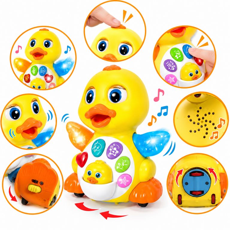 PATITO MUSICAL INTERACTIVO PARA BEBÉ – JUGUETE DIDÁCTICO CON LUCES Y SONIDOS - 4