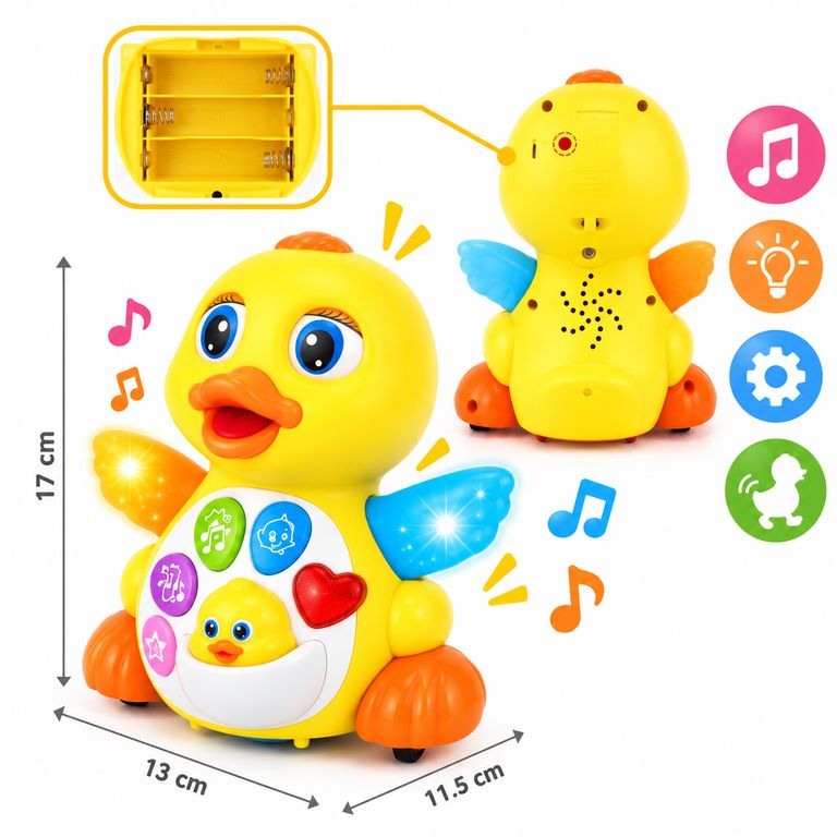 PATITO MUSICAL INTERACTIVO PARA BEBÉ – JUGUETE DIDÁCTICO CON LUCES Y SONIDOS - 5