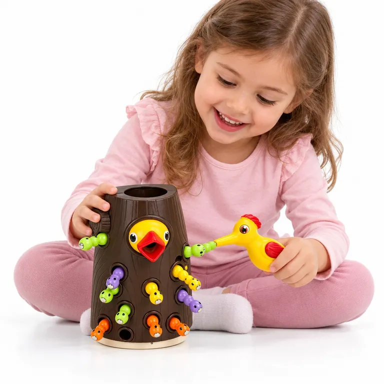 JUEGO MAGNÉTICO DE ALIMENTAR AL PÁJARO CARPINTERO CON GUSANOS – JUGUETE DIDÁCTICO - 3