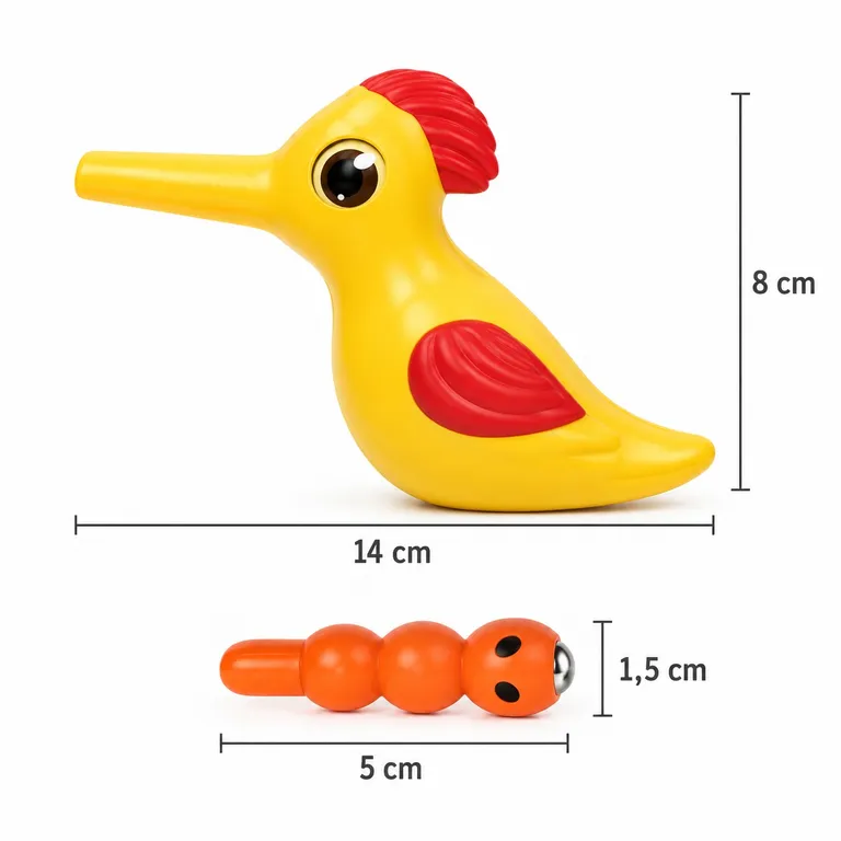 JUEGO MAGNÉTICO DE ALIMENTAR AL PÁJARO CARPINTERO CON GUSANOS – JUGUETE DIDÁCTICO - 4