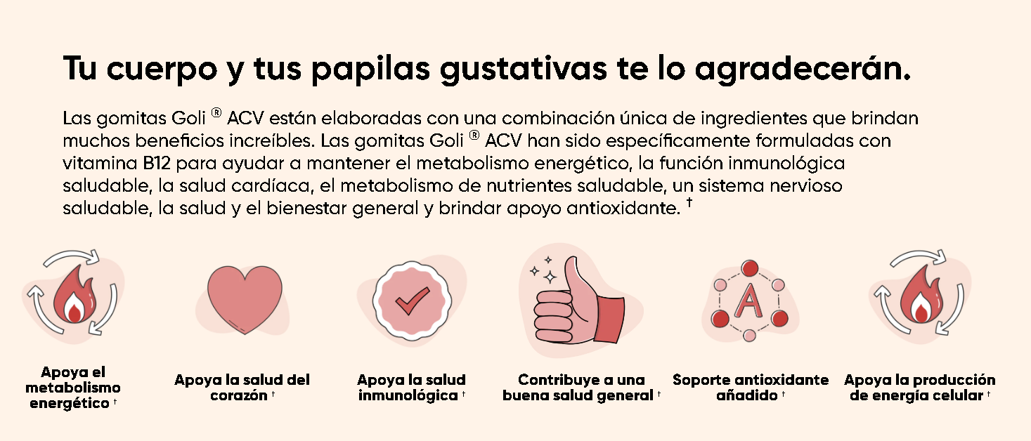 GOMITAS GOLI DE VINAGRE DE SIDRA DE MANZANA CON VITAMINA B12 PARA ENERGÍA Y BIENESTAR – 60 UNIDADES - 5