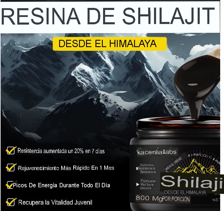 RESINA DE SHILAJIT HIMALAYA ACENTIALLABS 60G NATURAL PREMIUM CON PALITO DOSIFICADOR SUPLEMENTO AYURVÉDICO HERBAL - 4