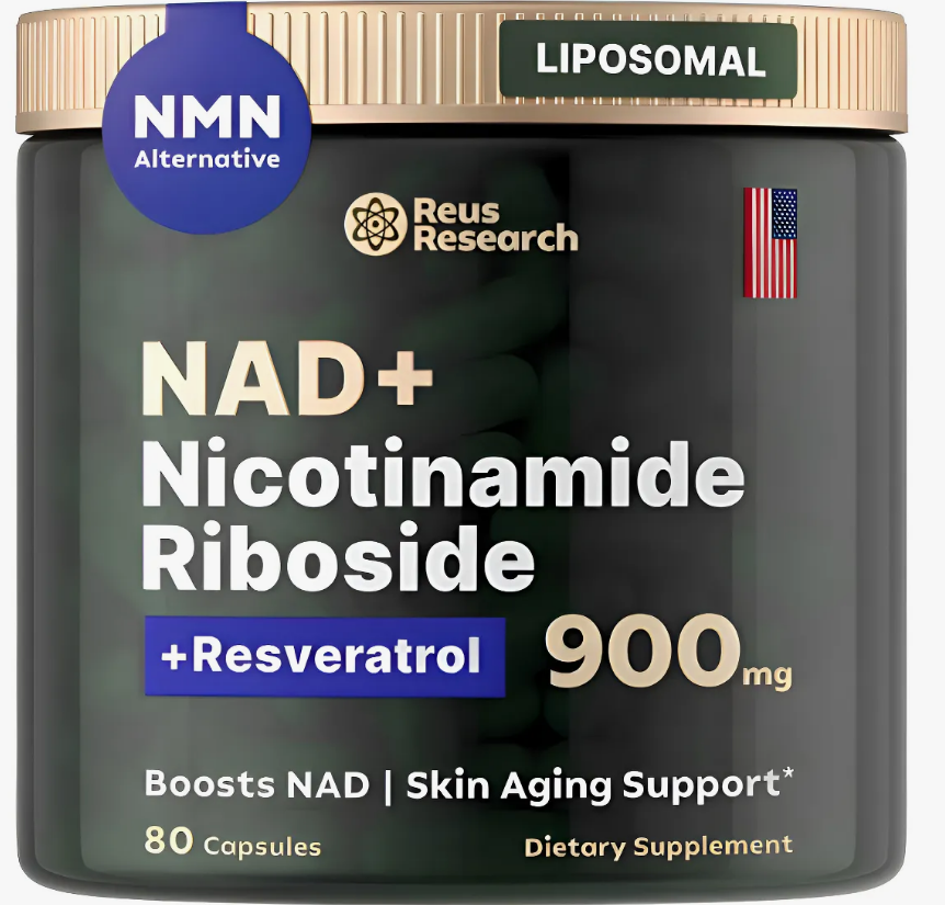 REUS RESEARCH NAD+ LIPOSOMAL NR RESVERATROL PREMIUM 900MG – ENERGÍA CELULAR, ANTIENVEJECIMIENTO Y VITALIDAD TOTAL - 1