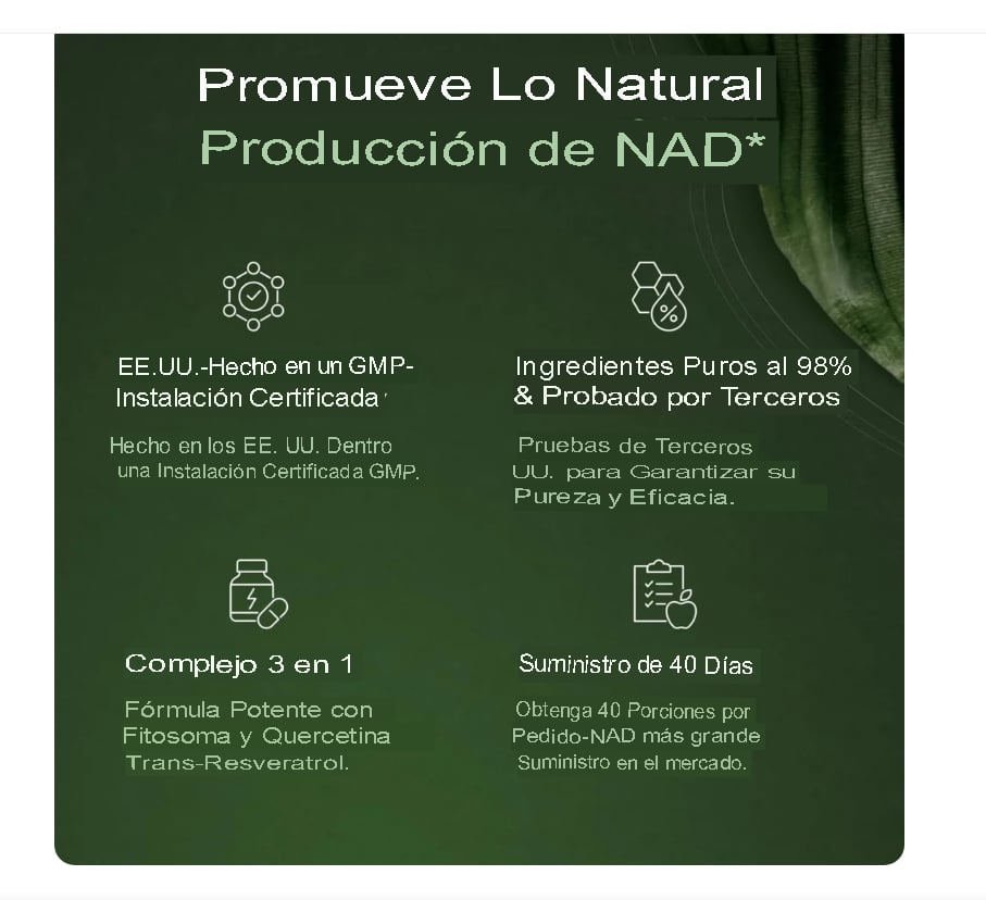 REUS RESEARCH NAD+ LIPOSOMAL NR RESVERATROL PREMIUM 900MG – ENERGÍA CELULAR, ANTIENVEJECIMIENTO Y VITALIDAD TOTAL - 5