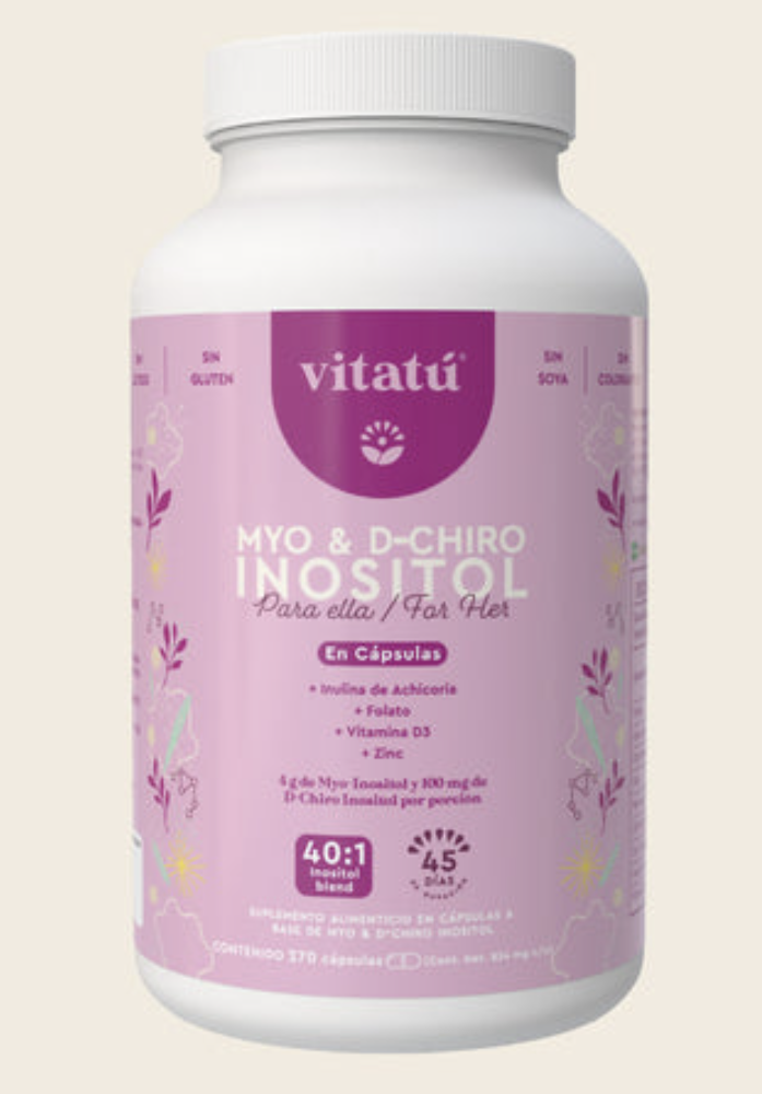 Vitatú Myo & D-Chiro Inositol 40:1 para Mujer | Suplemento 4000 mg + 100 mg con D3, Zinc y Folato | 270 Cápsulas - 45 Días - 1