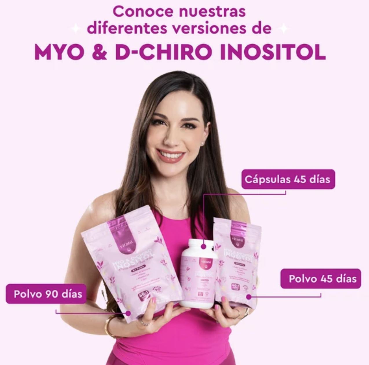 Vitatú Myo & D-Chiro Inositol 40:1 para Mujer | Suplemento 4000 mg + 100 mg con D3, Zinc y Folato | 270 Cápsulas - 45 Días - 4