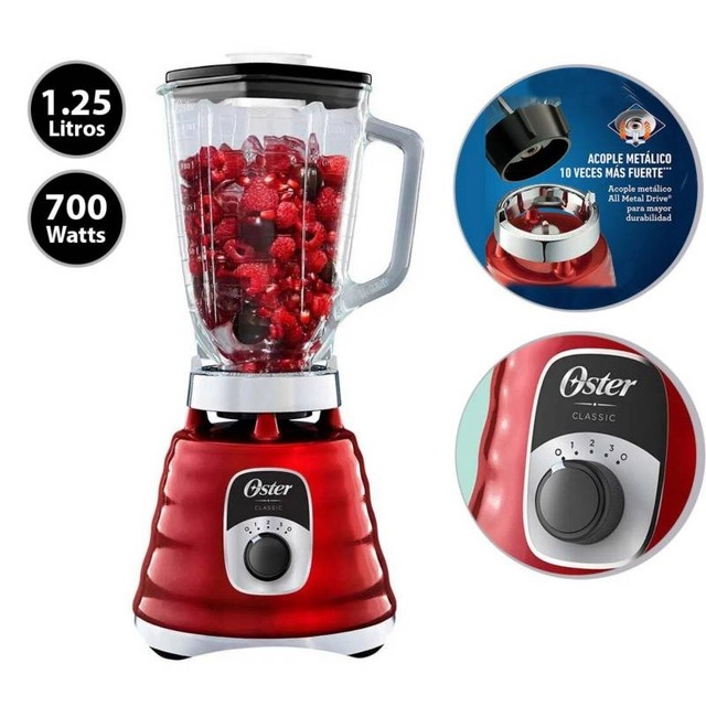 LICUADORA OSTER 1000 WATTS 3 VELOCIDADES ROJO BLST4126R (NUEVO) - 1