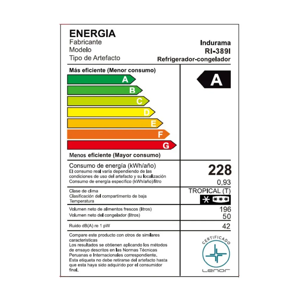 REFRIGERADORA INDURAMA 246 LITROS CROMA NO FROST RI-389I (NUEVO) - 6