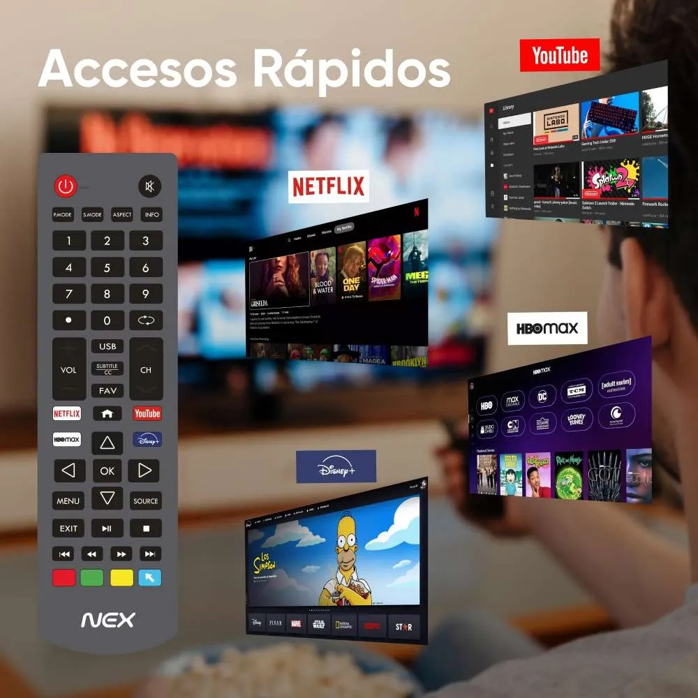 TELEVISOR NEX 43 PULGADAS FHD ANDROID 14 TVLED43S + M*A*G*I*S*T*V* ILIMITADO + REGALO SOUNDBAR NEX - 3