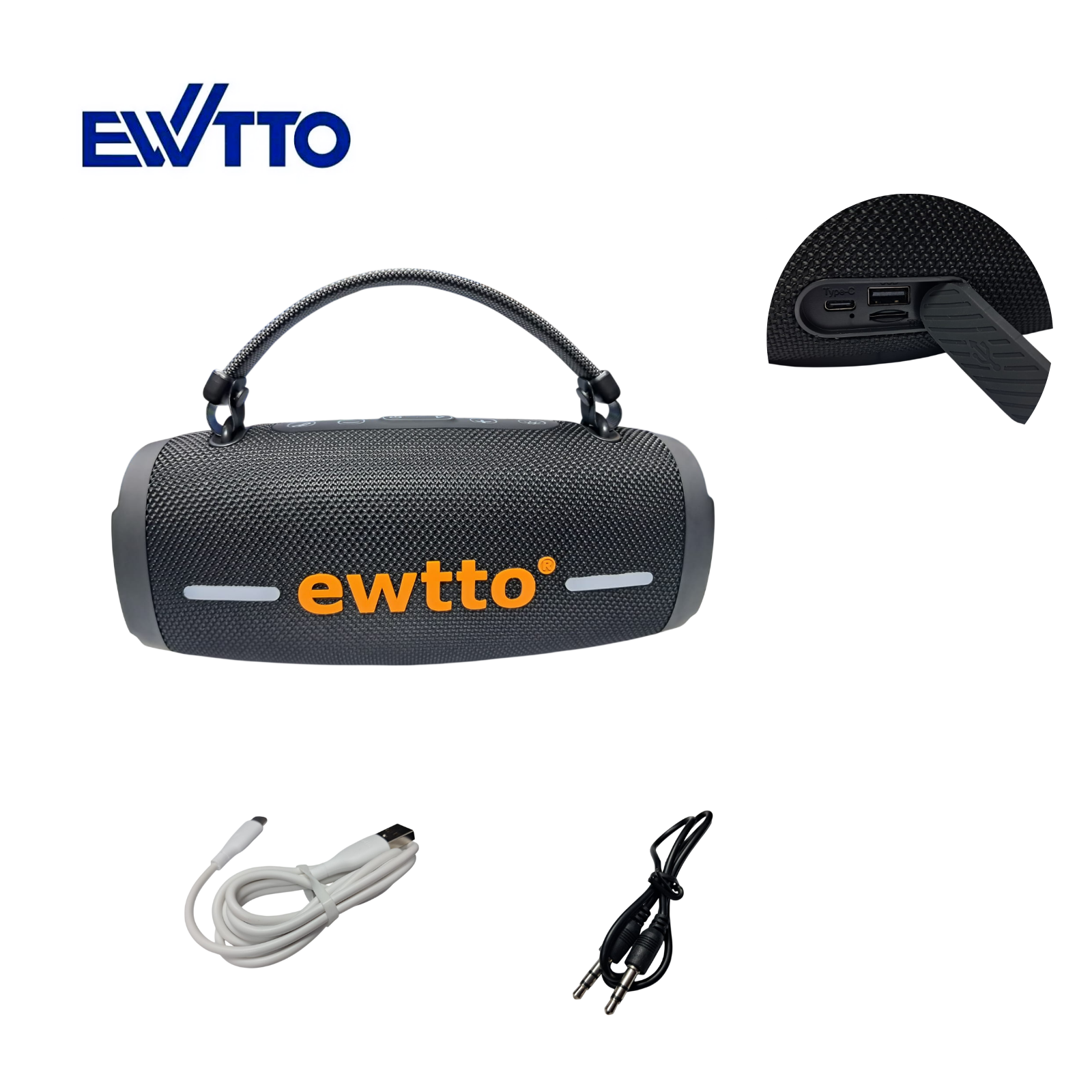 PARLANTE INALAMBRICO EWTTO EXTREME BASS 30 WATTS 5H. AL 50% BT / TF / USB / AUX / RGB / TWS ET-P1768B (NEGRO) - 4