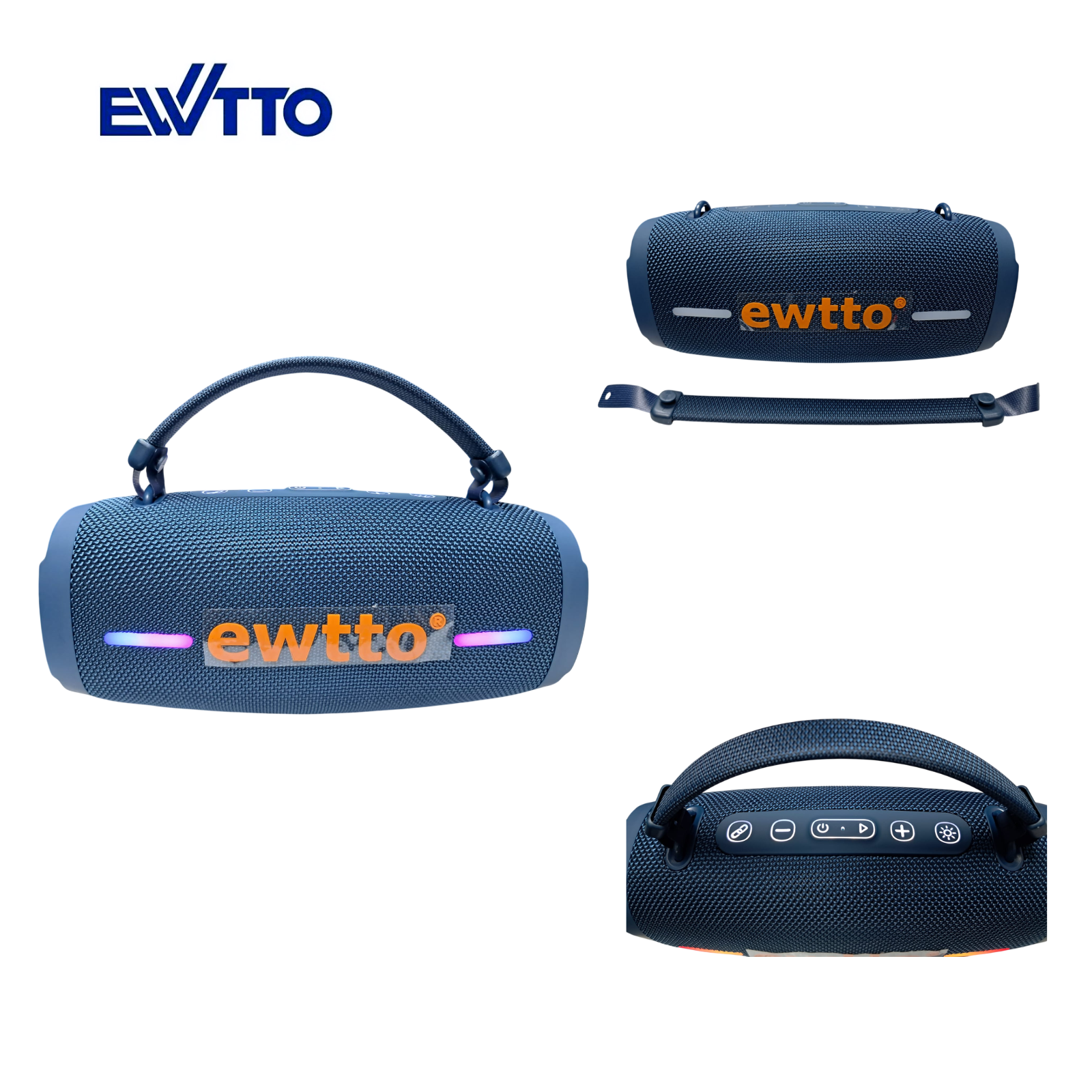 PARLANTE INALAMBRICO EWTTO EXTREME BASS 30 WATTS 5H. AL 50% BT / TF / USB / AUX / RGB / TWS ET-P1768B (NEGRO) - 6
