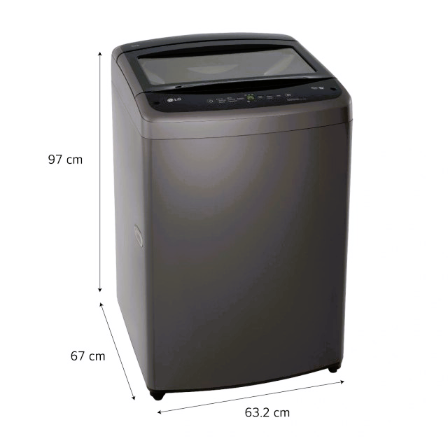 LAVADORA LG 19 KILOS CARGA SUPERIOR TURBO DRUM NEGRO CLARO WT19BVTB - 2