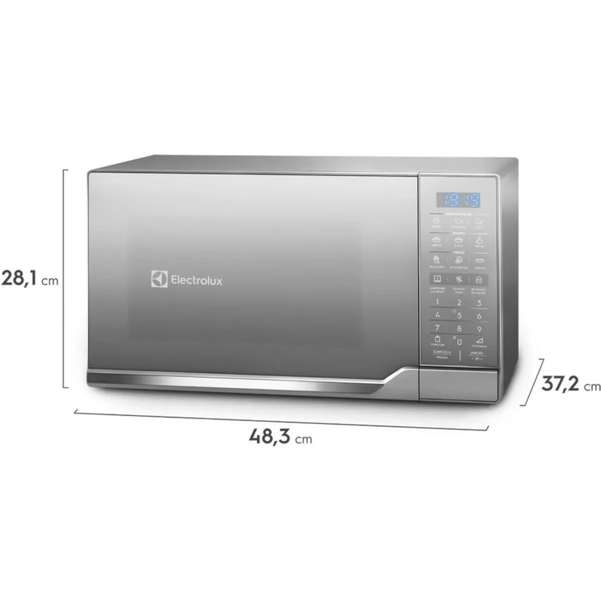 MICROONDAS ELECTROLUX 25 LITROS GRIS EMDO25S2GSRUG + PLANCHA OSTER PERLA 1200 W GCSTBS3802-053 - 3