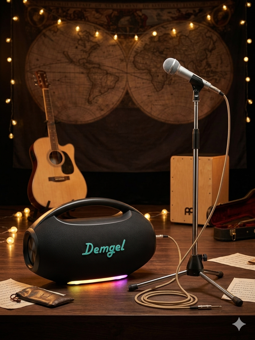 PARLANTE DEMGEL PORTATIL INALAMBRICO 60 WATTS RMS 4 HORAS NEGRO BT/USB/RGB/TWS 2000MAH D-P8009 2026 - 3