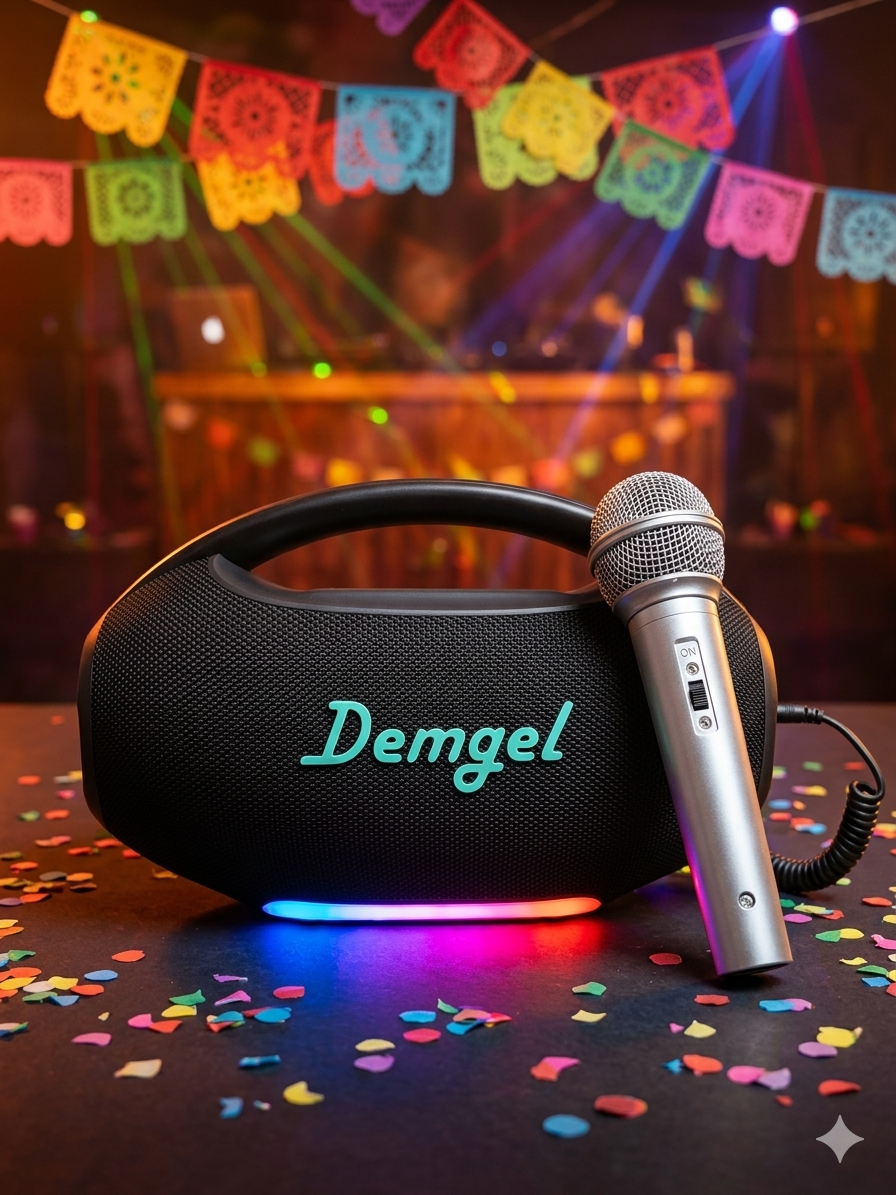 PARLANTE DEMGEL PORTATIL INALAMBRICO 60 WATTS RMS 4 HORAS NEGRO BT/USB/RGB/TWS 2000MAH D-P8009 2026 - 4