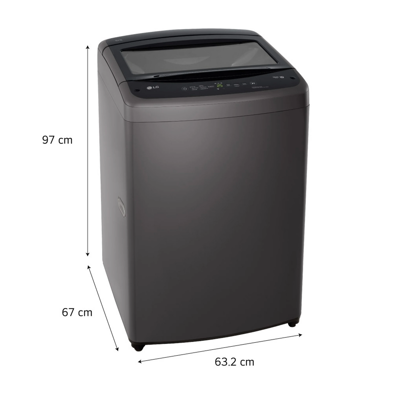 LAVADORA LG 19 KG SUPERIOR TURBO DRUM NEGRO WT19BVTB + PLANCHA A VAPOR OSTER 1200 W GCSTBS3802 - 3