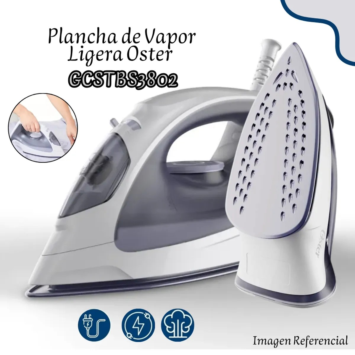 LAVADORA LG 19 KG SUPERIOR TURBO DRUM NEGRO WT19BVTB + PLANCHA A VAPOR OSTER 1200 W GCSTBS3802 - 4
