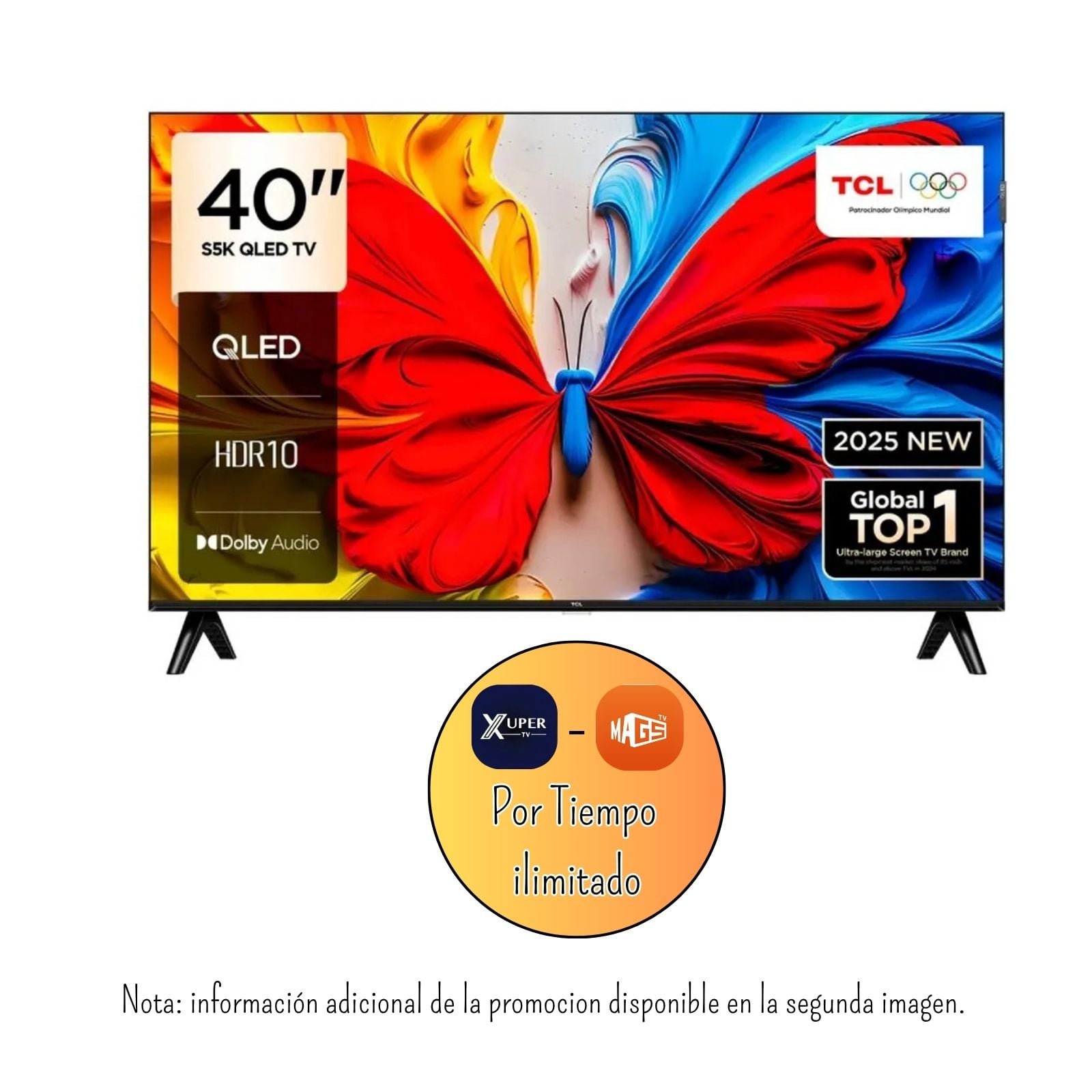 TELEVISOR TCL 40 PULGADAS QLED FHD GOOGLE TV 40S5K + PROMOCION - NUEVO - 1
