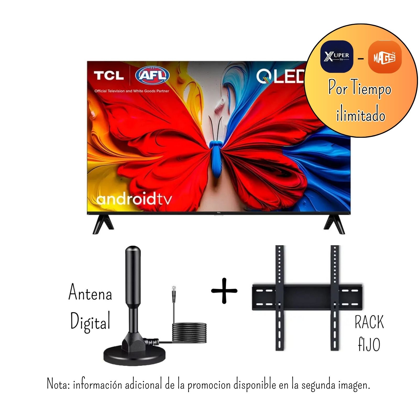 TELEVISOR TCL  40 PULGADAS QLED FHD GOOGLE TV 40S5K + PROMOCION +ANTENA DIGITAL+ RACK - NUEVO - 1