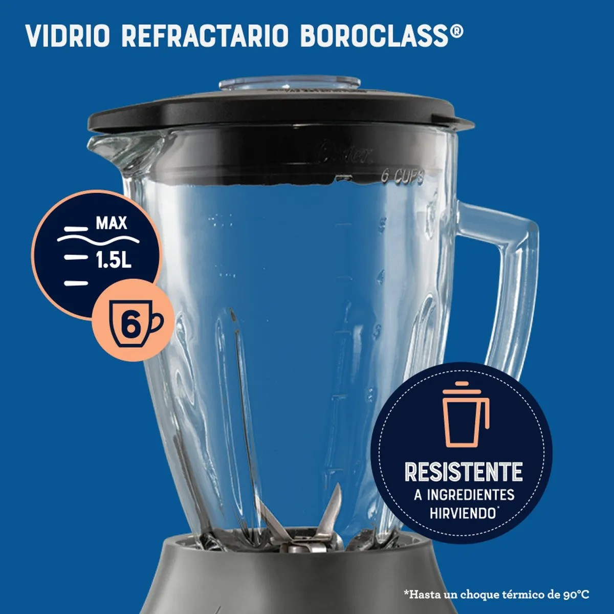 LICUADORA OSTER 6 VELOCIDADES 800 WATTS 1.5 LITROS GRIS OSCURO BLSTPEG-GPB (NUEVO MODELO) - 6