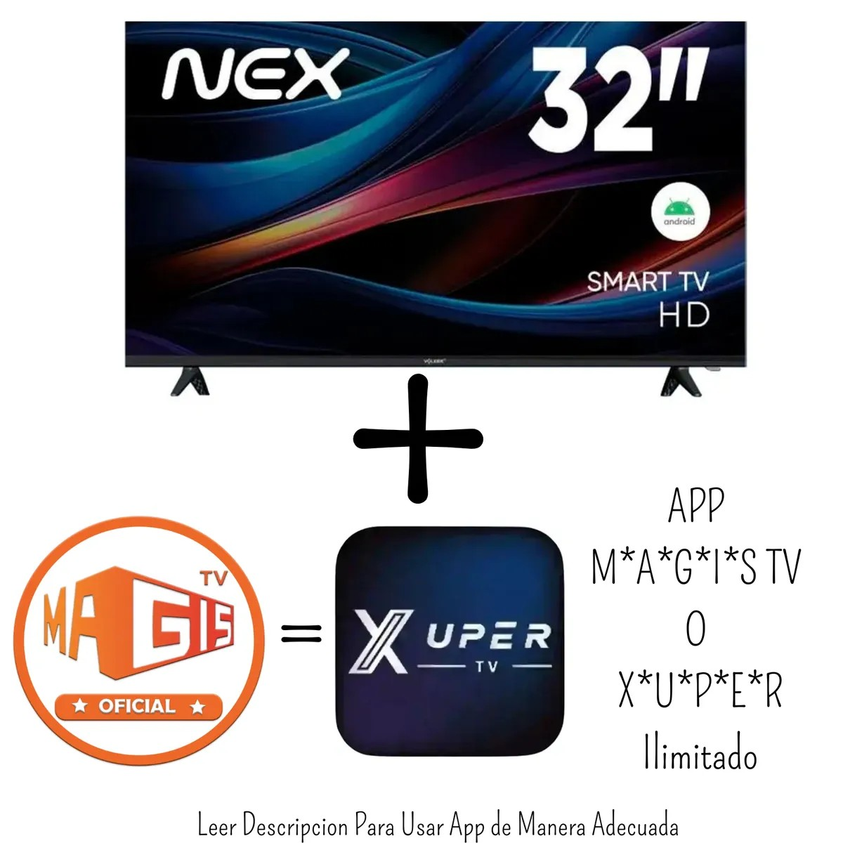 TELEVISOR NEX 32 PULGADAS HD SMART TV ANDROID 14 TVLED32S + M*A*G*I*S T*V* ILIMITADO (2025) - 1