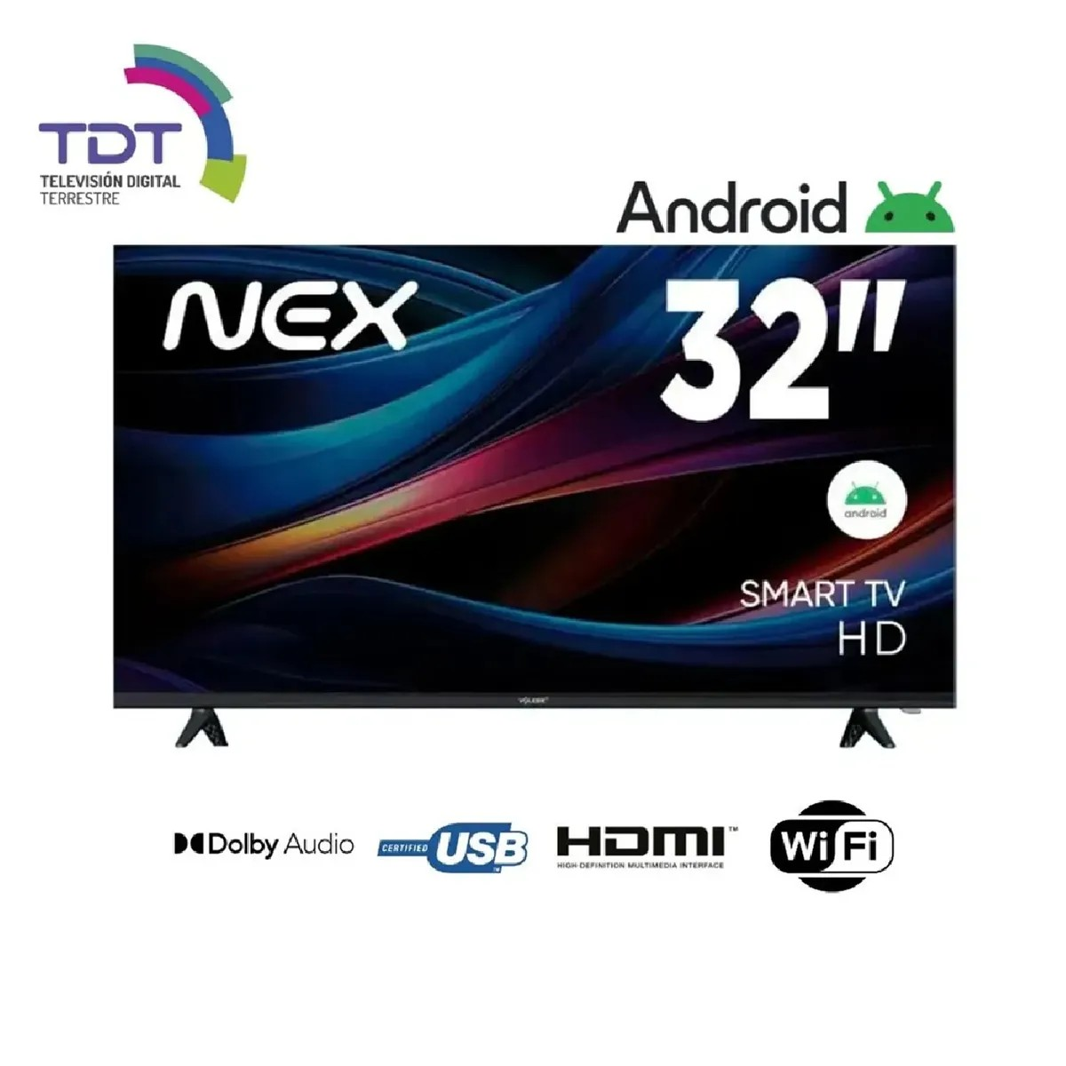 TELEVISOR NEX 32 PULGADAS HD SMART TV ANDROID 14 TVLED32S + ANTENA DIGITAL - 5