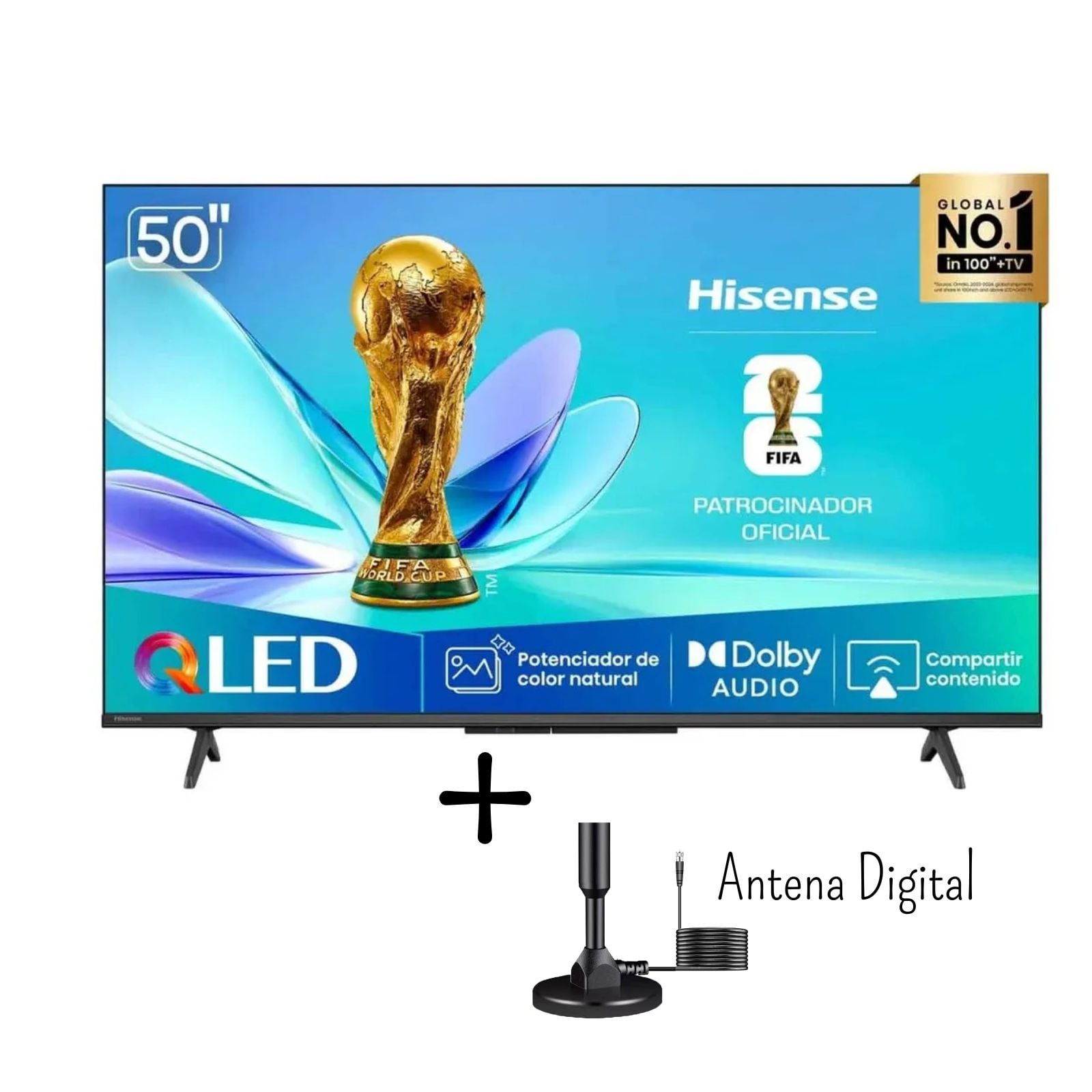 TELEVISOR HISENSE 50 PULGADAS QLED FHD SMART TV 50Q4SV + ANTENA DIGITAL (NUEVO MODELO) - 1