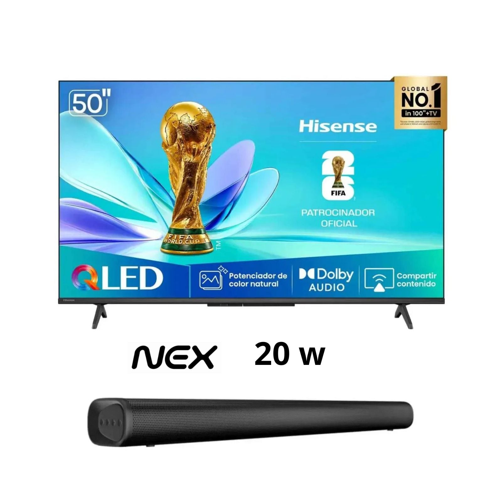 TELEVISOR HISENSE 50 PULGADAS QLED FHD SMART TV 50Q4SV + SOUNDBAR NEX 32” PSB32 POTENCIA (COMBO) - 1