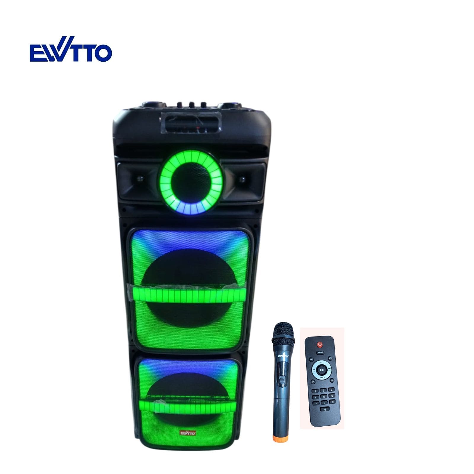 PARLANTE EWTTO 1000WATTS PMPO BTUSBTFFMAUXMICLUZ RGB + MICROFONO INALAMBRICO EW-P519MBC - 1