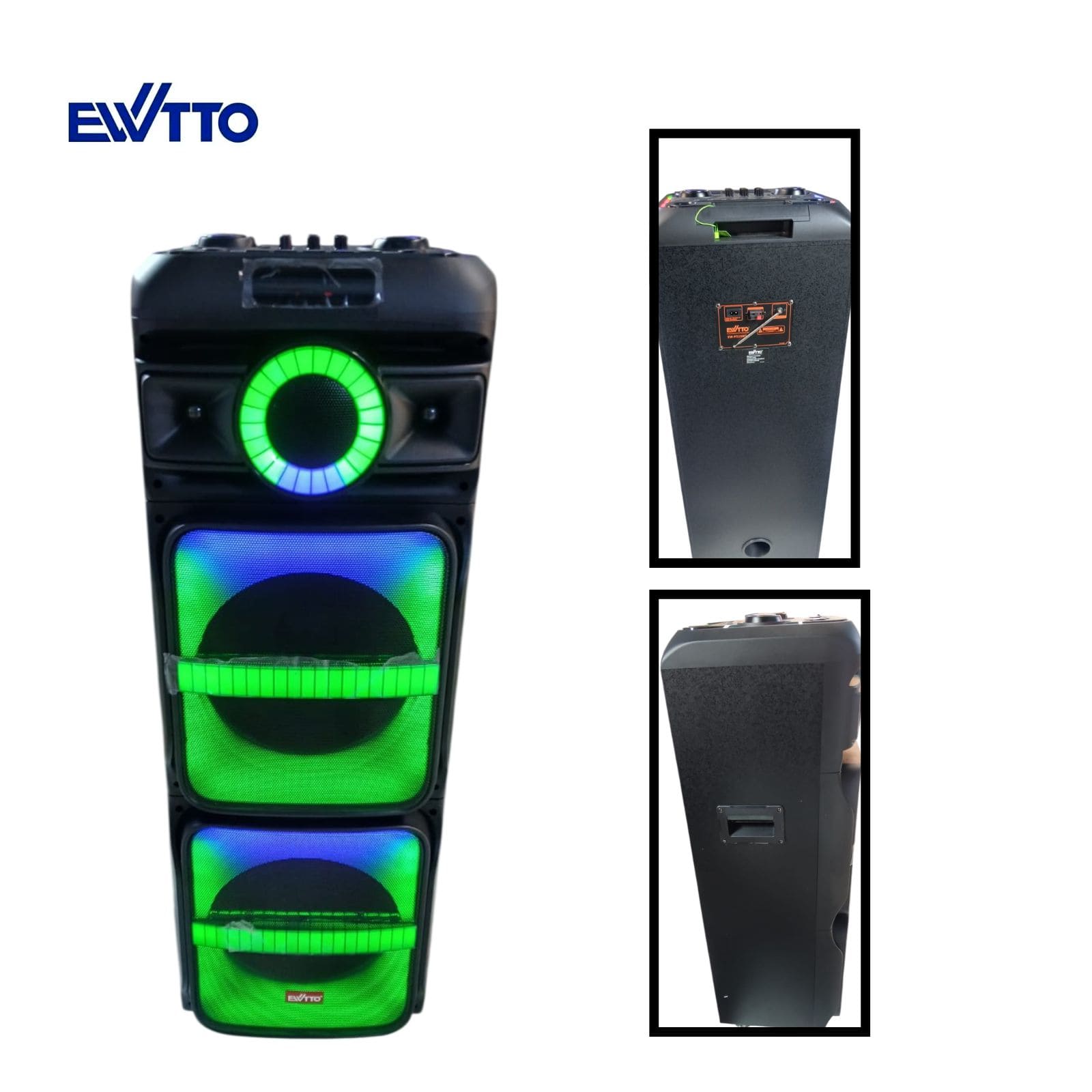 PARLANTE EWTTO 1000WATTS PMPO BTUSBTFFMAUXMICLUZ RGB + MICROFONO INALAMBRICO EW-P519MBC - 4
