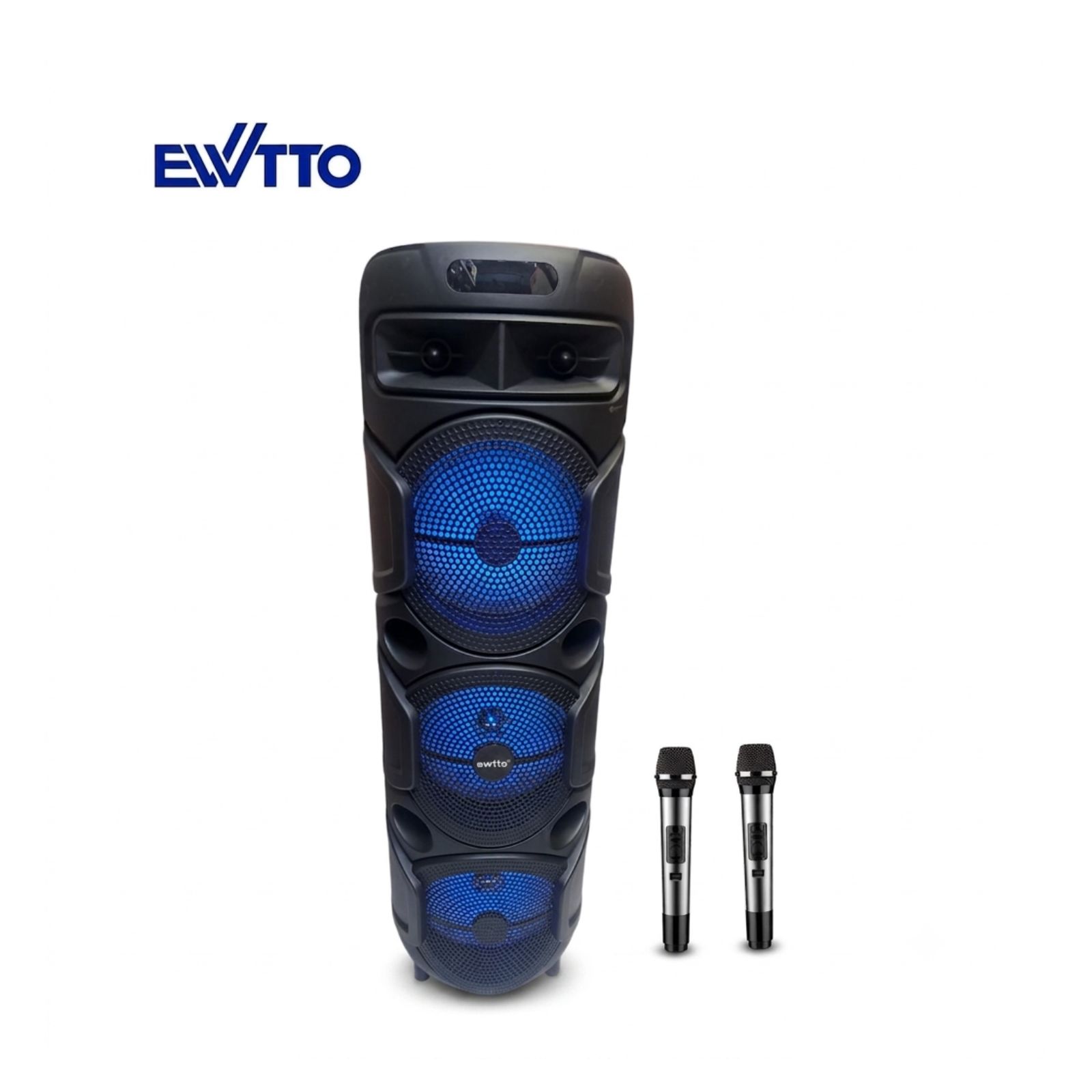 PARLANTE EWTTO EXTREME BASS 3000MAH BT/AUX/USB/TF + 2 MICROFONOS INALAMBRICO ET-P5757MBC - 1