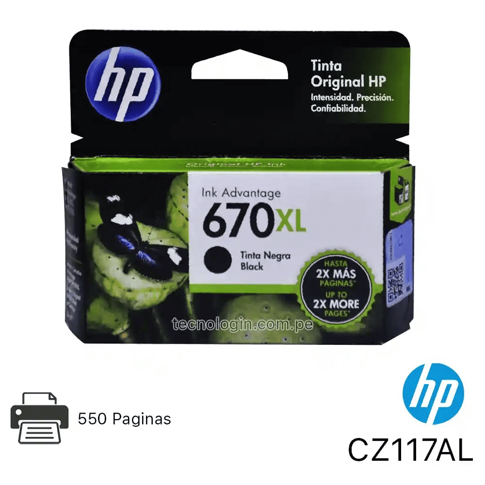 CARTUCHO DE TINTA HP 670 XL NEGRO 14ML CZ117AL (ULTIMAS UNIDADES) ¡LIQUIDACIÓN FINAL! - 1