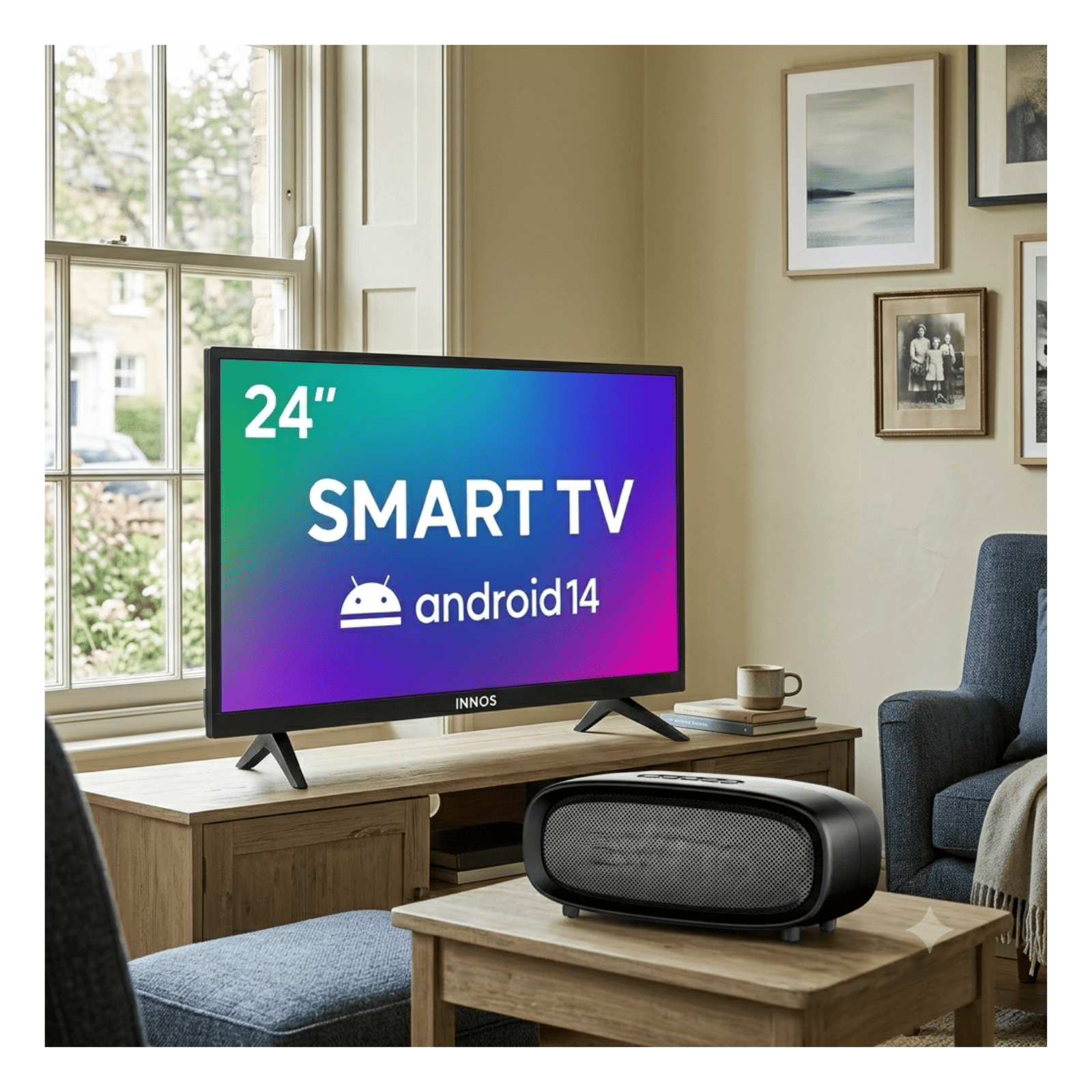 TELEVISOR INNOS 24 PULGADAS SMART TV S2402KU + X*U*P*E*R ILIMITADO + PARLANTE EWTTO 40W EW-P126BC - 2